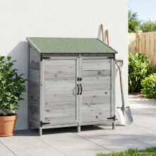 vidaXL Gartenschuppen Grau 106,5 x 56 x 113,5 cm Massivholz aus Fichte