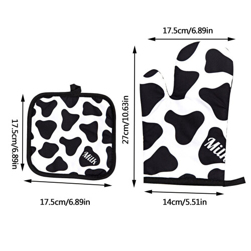 Oven Mitts Leopard Print Thickened Heat-Resistant Kitchen 2