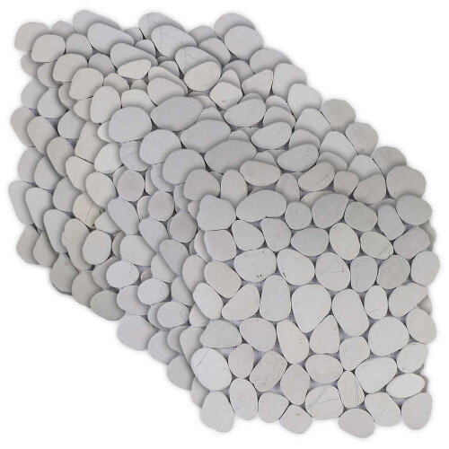 VidaXL vidaXL Kieselplatten Weiß 30 x 30 cm Flusskiesel 1
