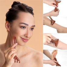 Natural Sandalwood Scalp Massage Comb Set, Meridian Acupoint Guasha Tool for Neck Relaxation, Anti-Static Hair Care