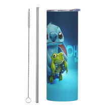 20oz Stitch Tumbler -muki, eristetty ruostumattomasta teräksestä valmistettu matkamuki jääkylmälle/kuumalle kahville, teelle, vedelle,