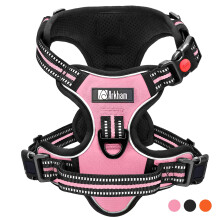 Harnais pour chien Astarin anti-traction, gilet pour petit chien avec 2 attaches pour laisse, rembourré doux et réfléchissant, réglable, poignée