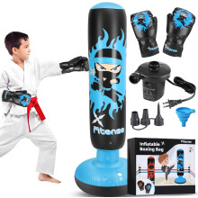 Sac de frappe gonflable pour enfants, 160 cm, avec pompe et gants, compatible avec le set Dinosaure Ninja, pour les 3-12 ans, jouet d'anniversaire ou