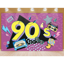 Φόντο για πάρτι δεκαετίας '90 - Ρετρό χιπ χοπ ροκ μουσική γκράφιτι τοίχου,