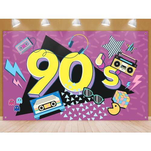 Φόντο για πάρτι δεκαετίας '90 - Ρετρό χιπ χοπ ροκ μουσική γκράφιτι τοίχου,