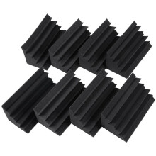 Pachet de 8 plăci de studio pentru izolare fonică, 4,6 in x 9,5 in, negru, pentru trapa de bas, acustică, spumă de perete, padding, 4,6 in x 9,5