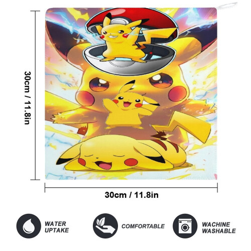 Πετσέτες Pikachu για το μπάνιο, Βαμβακερές πετσέτες προσώπου μαλακές απορροφητικές 1