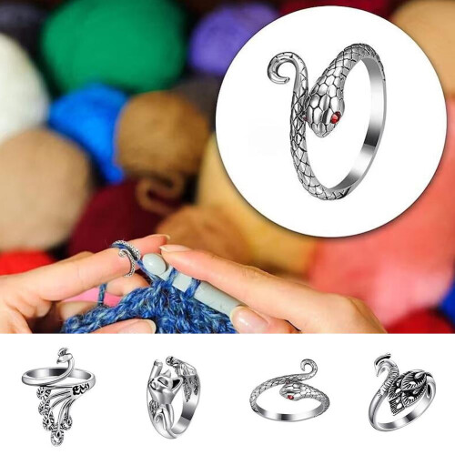 Retro Crochet Thread Rings Adjustable Tension Loop 2