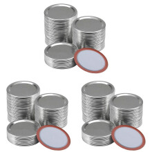 Lot de 300 couvercles à ouverture standard (70 mm) pour bocaux Mason, réutilisables et étanches, de type fendu, avec joints en silicone.