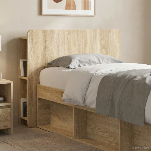 VidaXL vidaXL Headboard Cabinet with Storage Sonoma Oak Engineered Wood