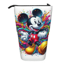 Sød Mickey Mouse teleskopisk blyantpose, ståpenholder, lynlåslukning, tegneserieopbevaringsboks til kuglepenne, papirvarer, makeup-organisator