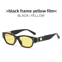 (Black Yellow)Square Frame Sunglasses With Pc Lenses For Travel And Outdoor Fashion Activities