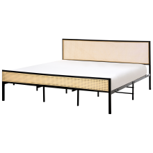 Bed PE Rattan AVANTON 180 x 200 cm (EU Super King) Black