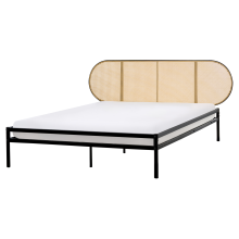Bed PE Rattan BOULIN 160 x 200 cm (EU King Size) Black
