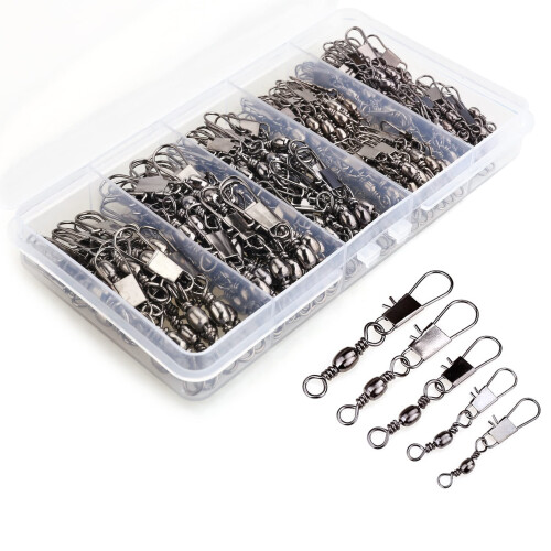 Αξεσουάρ ψαρέματος Emlimny100PCS με περιστρεφόμενο κούμπωμα κάννης, Premium Gear με