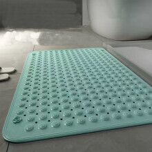 Alfombrilla antideslizante para bañera y ducha, 70 x 40 cm, con ventosas y orificios de drenaje, plástico verde - compatible con bañeras estándar.