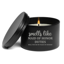 Bougie parfumée 227 g avec couvercle - Parfum « Devoirs de demoiselle d'honneur » - Demande en mariage : Veux-tu être ma demoiselle d'honneur ?