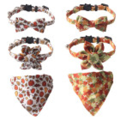 (StyleG) Pet New Collar Thanksgiving Elements Maple Leaf Pumpkin Series Collar Cat