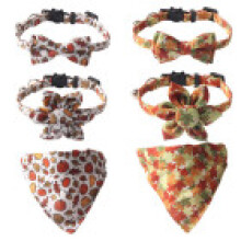 (StyleK) Pet New Collar Thanksgiving Elements Maple Leaf Pumpkin Series Collar Cat