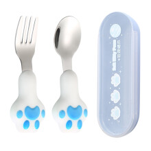 Set di stoviglie per bambini ZKCCNUK - Cucchiaio, forchetta e contenitore per alimenti a forma di zampa, gadget creativi da cucina per neonati,