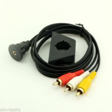 1 unidad de cable auxiliar RCA macho de 3,5 mm para montaje empotrado en el tablero del camión (1 m/2 m)