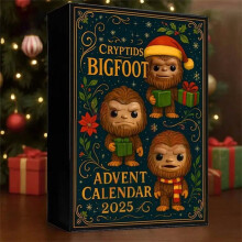 Calendrier de l'Avent CISIL Bigfoot 2025, édition Bigfoot avec 24 décorations Sasquatch uniques, compte à rebours de 24 jours