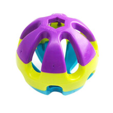 Minge de plastic Pretty Comy3Colored cu clopoțel pentru exerciții de animale de companie pentru câini, jucărie interactivă cu role