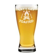 Verre à bière Pilsner de 44 cl « Trinquons ! » (Humour, camping, plein air)