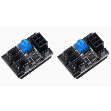 Adaptador de ventoinha 2x3 pinos/4 pinos PWM para gabinete de PC, hub de ventoinhas, divisor de 8 vias, controlador de velocidade de 12 V com porta