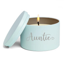 Bougie parfumée cadeau 227 g avec couvercle, motif cœur (vanille - bleu)