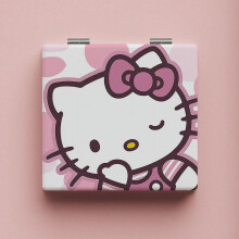 Miroir de maquillage Sanrio Anime Hello Kitty Melody Cinnamoroll Pom Pom Purin Cartoon Cutie, pliable et Ă double miroir, transportable