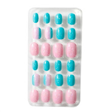 Tssuoun1Kit dětské nehty střední délky pilníky matné lisovací tyčinky jednobarevné umělecké samolepky salónní potřeby dětská