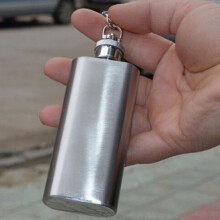 Rea! CICRKHB Trattnyckelring Mini Rostfri Flagon Stål med Flaska Hip2Oz Köksbar Silver
