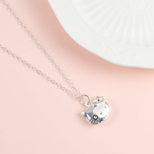 Κολιέ Sanrio Hello Kitty S925Ασημί χρώμα με ανοιγόμενη αλυσίδα Hello Kitty για γυναίκες 2