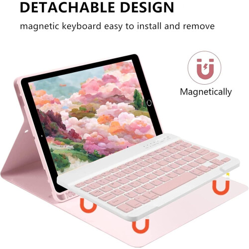 Capa com teclado colorido para Galaxy Tab S9FE 10.9''/Tab S9 11"/ Tab S8 11"/Tab S7 11 polegadas, teclado destacável com ímã 2