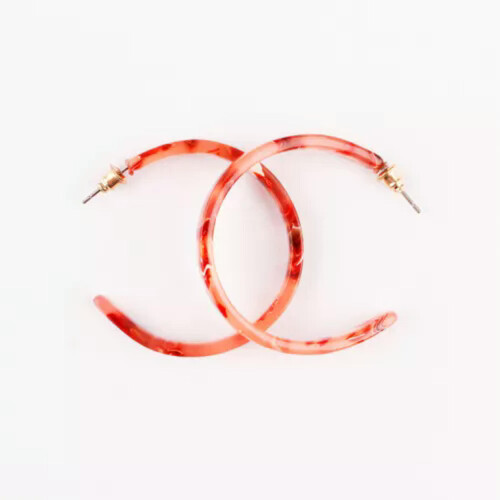 RSAMD Sköldpaddsformade Cirklar Örhängen för Damer Statement Hoops-Rosa 1