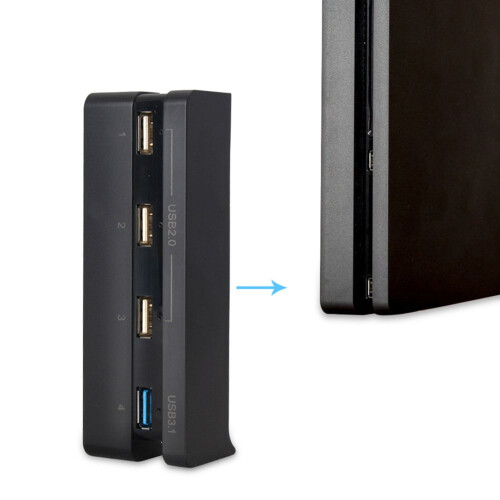 Φορητός διανομέας USB4 θύρες USB3.0x1 + USB2.0x3 για συμβατότητα με την κονσόλα Sony PS4Slim 2