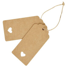 SUSUchens1Set Etiqueta colgante con amplias áreas en blanco, fácil de escribir, papel kraft, cordel de yute natural, etiquetas de regalo DIY,