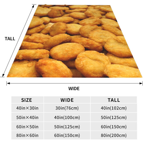 Κουβέρτα Chicken Nuggets Μαλακή Φανέλα 60x50in - Συμβατή με Πικνίκ, Ταξίδια, Σαλόνι - Δώρο για 2