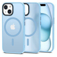 Tech-Protect comhoiriúnach le iPhone15Case MagSafe MagMat Gorm Spéir