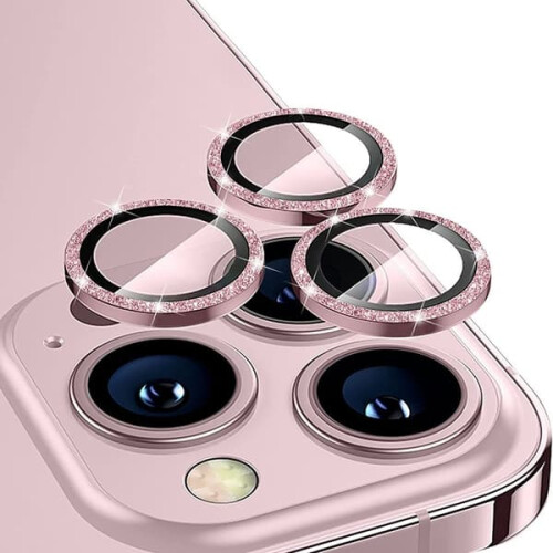 Capa de Lente com Glitter Hat Prince compatível com iPhone 16 Pro Max Rosa
