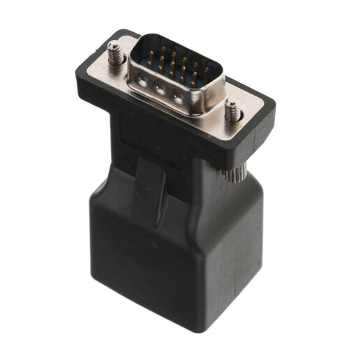SUSUchens2Pcs15Pin VGA Αρσενικό σε RJ45Θηλυκό Συνδετήρας Προσαρμογέα Ethernet Επέκταση LAN 2