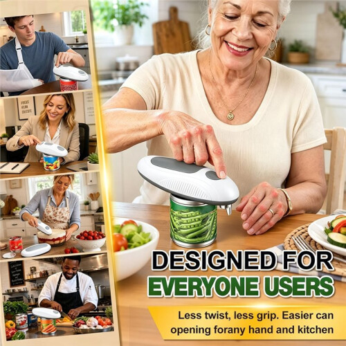 Electric Can Opener One Touch Side Cut Automatic Can Opener with Smooth , Almost Cans, Kitchen Gadget 1