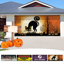 Jacenvly új halloweeni dekorációk kültéri, kompatibilis a raktárkapu háttéranyagával, fesztiválhangulatú kárpittal, nagyméretű