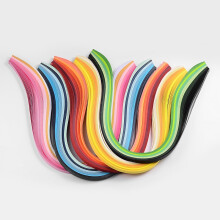 6 színű quilling papírcsíkok vegyes színekben, 390x5mm, kb. 120 csík/tasak, 20 csík/szín
