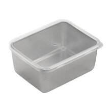 Liquidación de Poaug Food Storage, plato cuadrado de acero inoxidable con tapa, bandeja para hornear de metal reforzado compatible con horno,