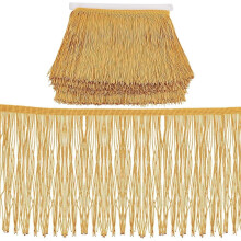 11 jardas (15 cm) de fita de renda com franjas cor champanhe para confecção de roupas, abajures e almofadas - Compatível com vestidos de dança