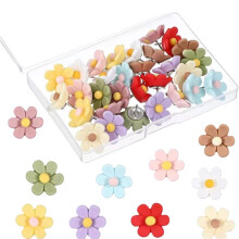 50 Pcs Cute Decorative Flower Push Pins for Bulletin Board, Cork Board Thumbtacks for Classroom, Work