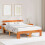 VidaXL vidaXL Bed Frame with Headboard Wax Brown 150 x 200 cm Solid Pine Wood 1