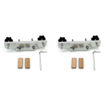 2X Metal Guitar Bridge Clamp Aluminum Alloy Guitar Bridge Bonding Tool for Luthiers with Wooden Block